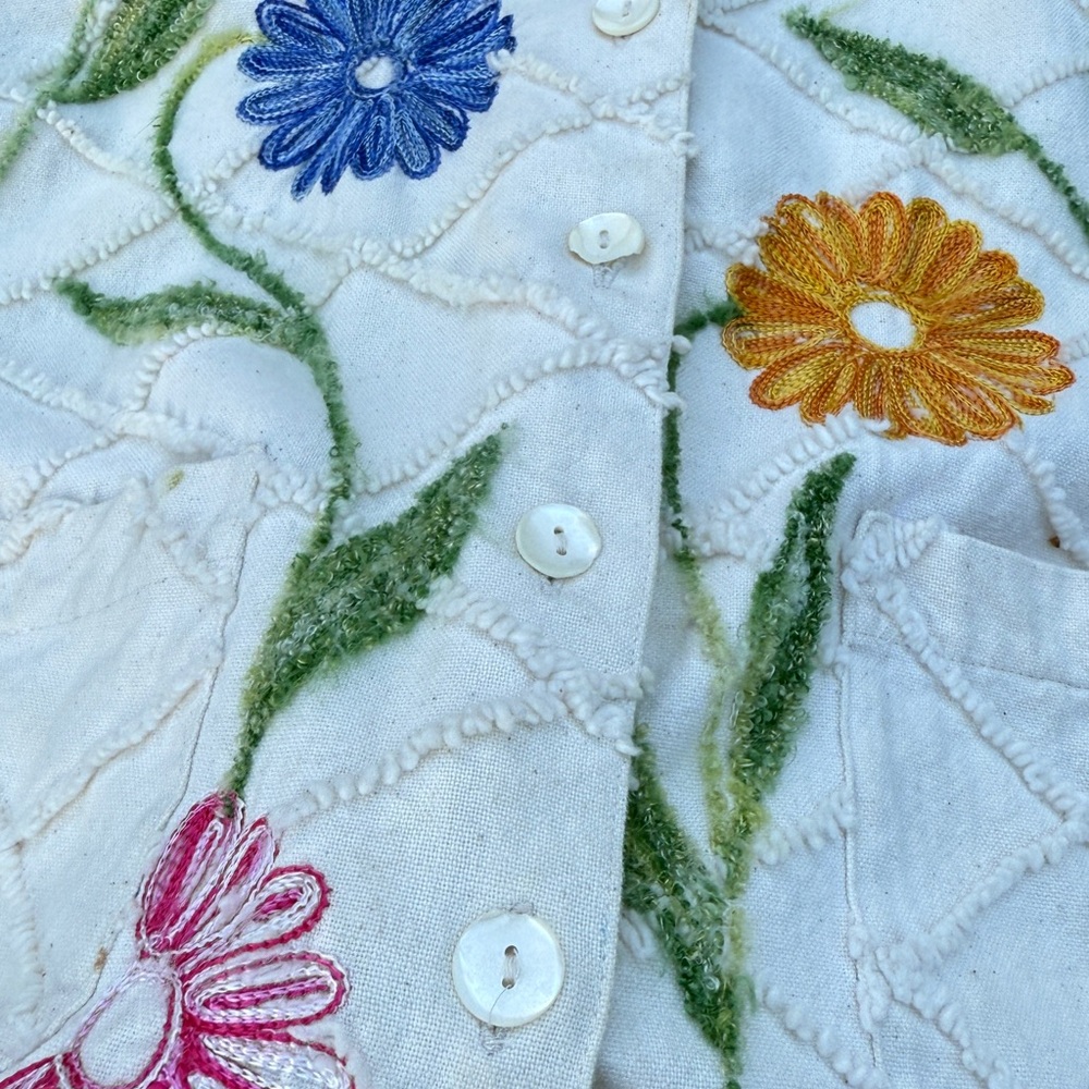 Tantrums White Floral Embroidered Bomber Jacket - Picture 7 of 12